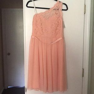 Davids bridal dress in color Bellini